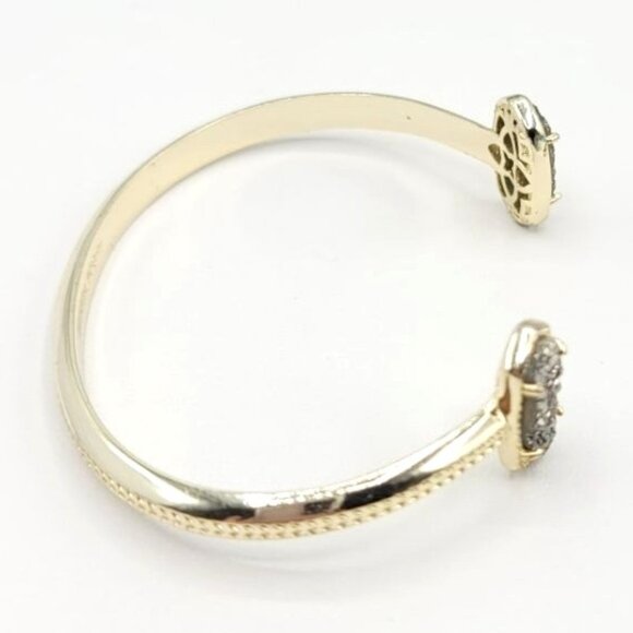 Kendra Scott Goldtone Druzy Cuff Bracelet Signed - Picture 2 of 8